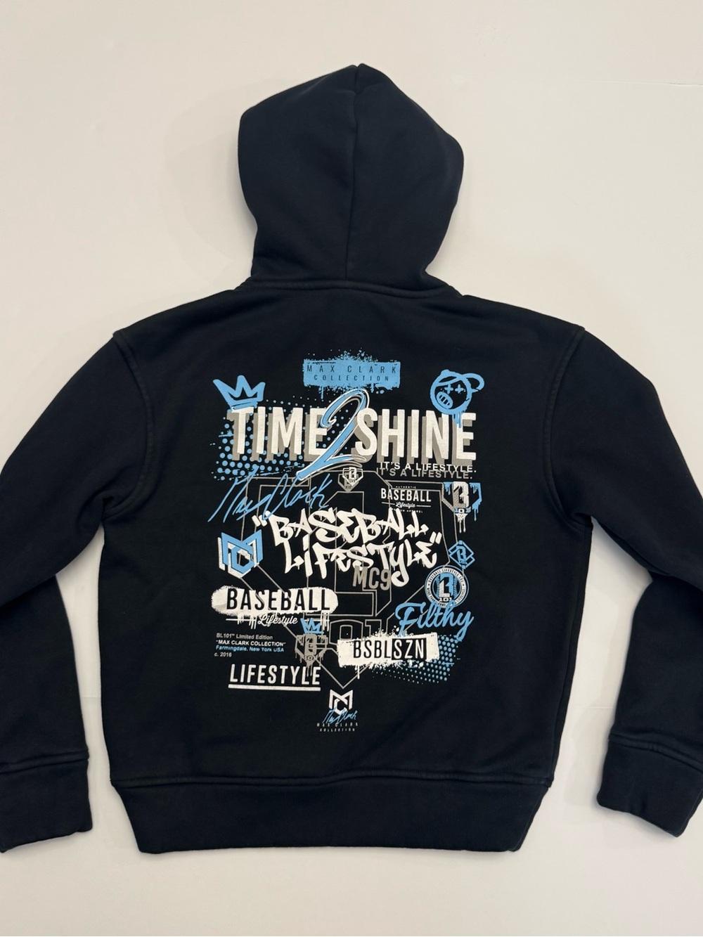 Baseball Lifestyle 101 BL101 Time 2 Shine Max Clark Hoodie Youth Large